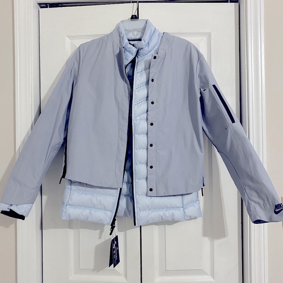 NWT Women's Nike Sportswear AeroLoft 3-in-1 Jacket Coat Blue - Picture 8 of 8